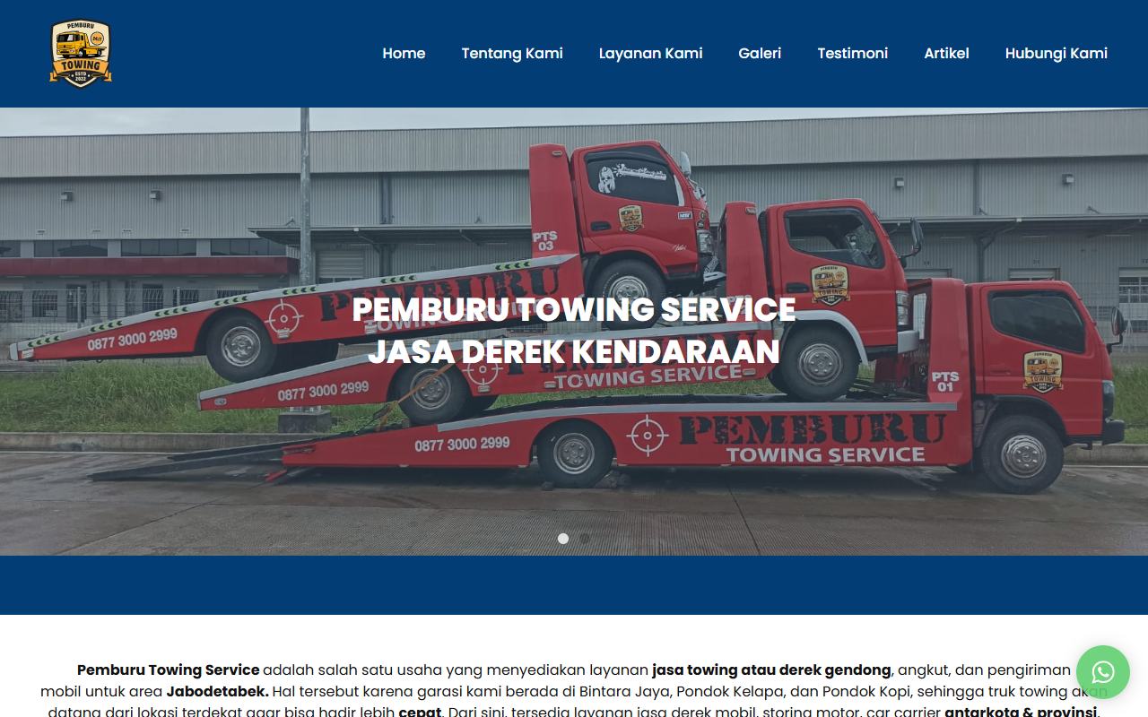 Pemburu Towing Service Desktop