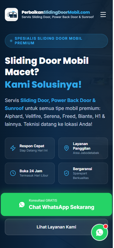 Perbaikan Sliding Door Mobil Mobile