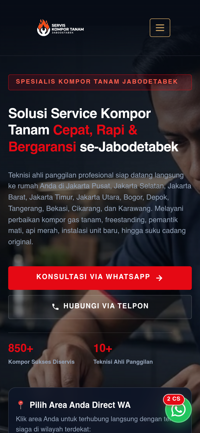 Servis Kompor Tanam Jabodetabek Mobile